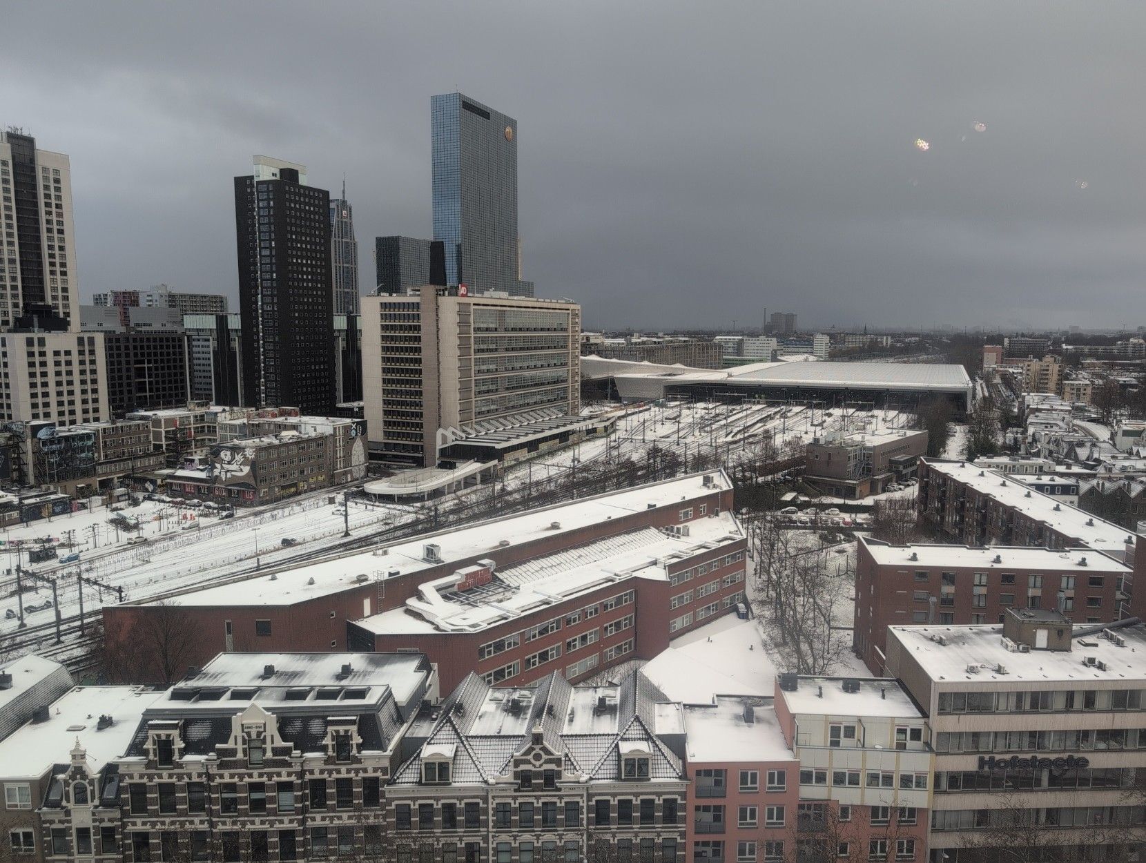 Photo of Rotterdam from North-East of Centraal, facing the station itself.