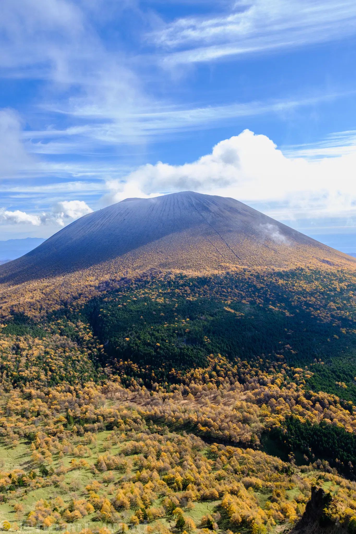 黒斑山から浅間山を臨む
