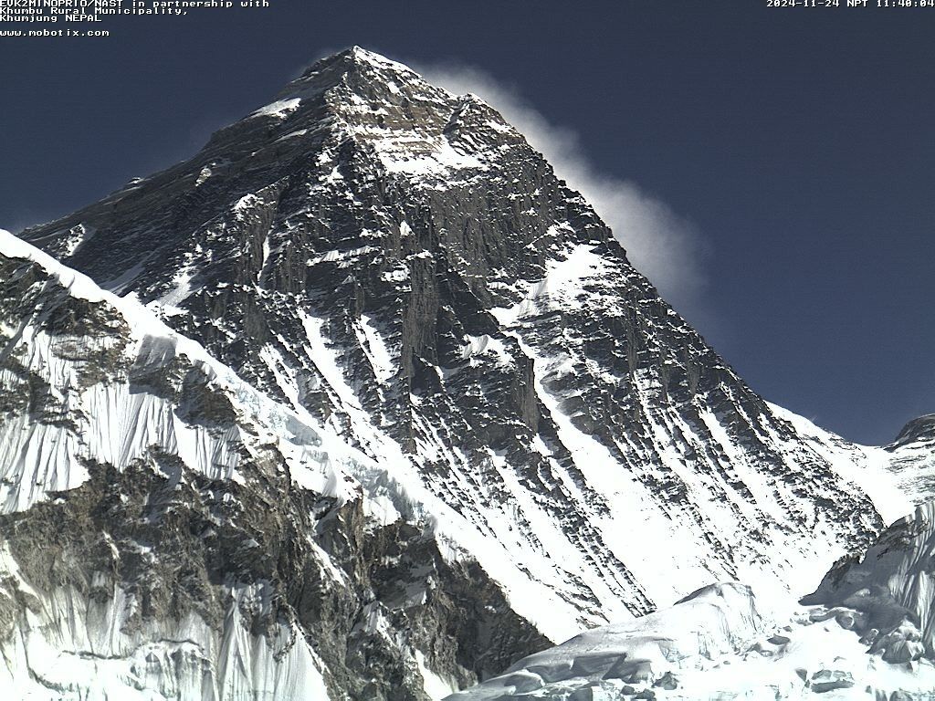 View of Mount Everest, the tallest mountain in the world.