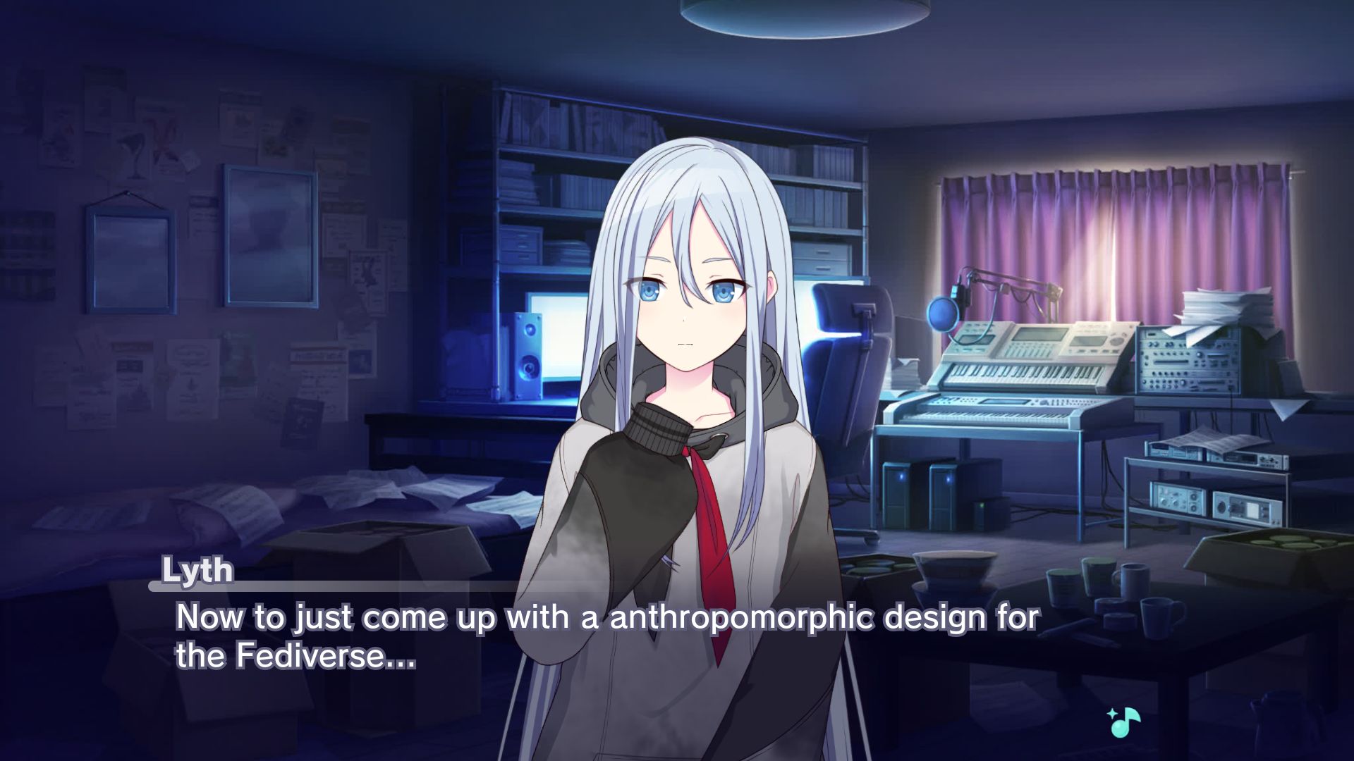 Lyth finishes her yapping with "Now to just come up with a anthropomorphic design for the Fediverse..."