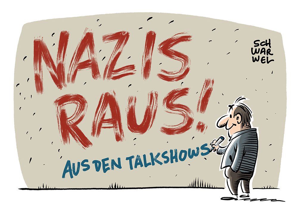 Nazis raus hat jemand an die Hauswand geschrieben - und darunter: Aus den Talkshows