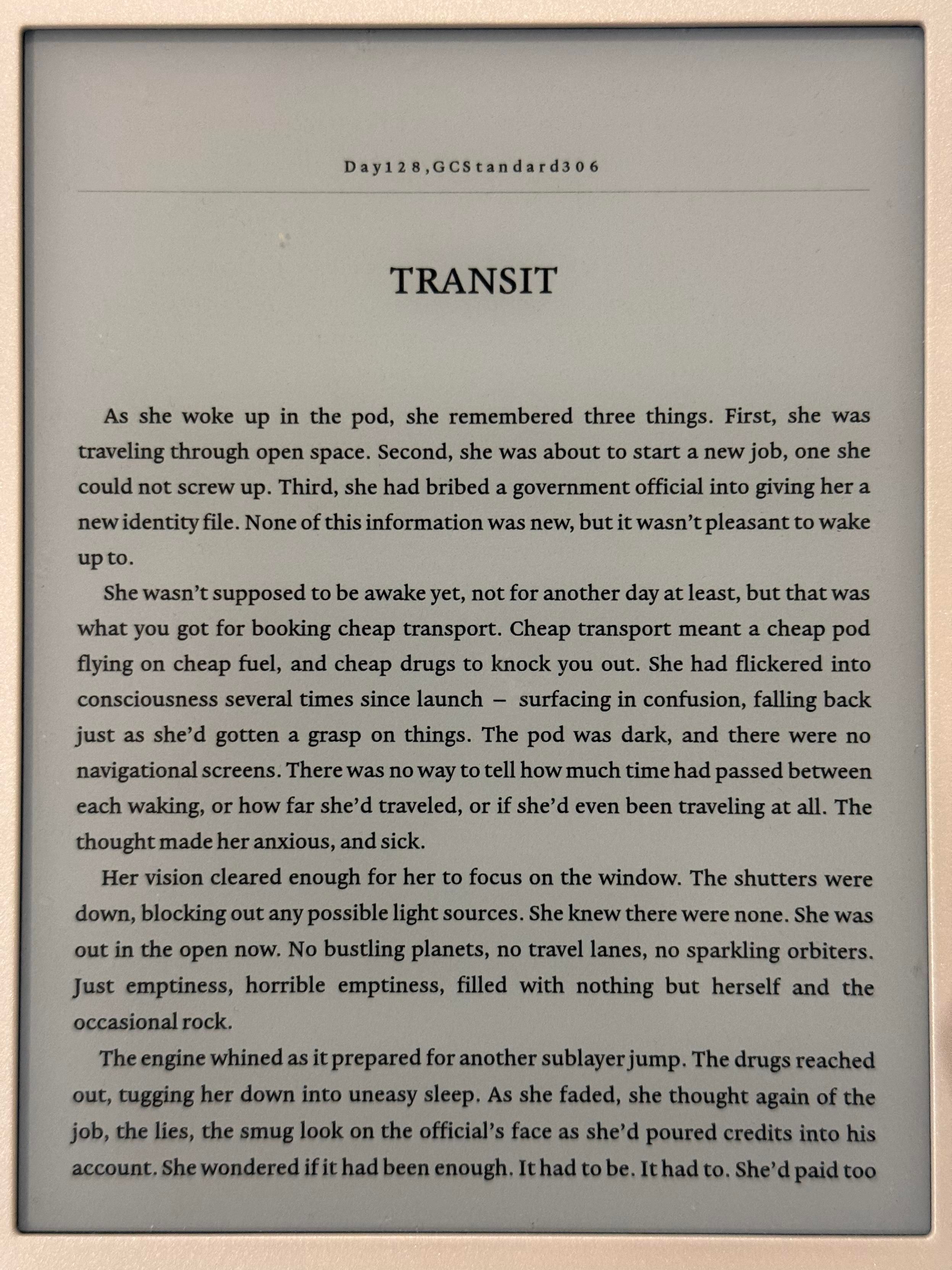 A page of a book shown on a kobo libra 2. The text and background are both smooth and sharp.