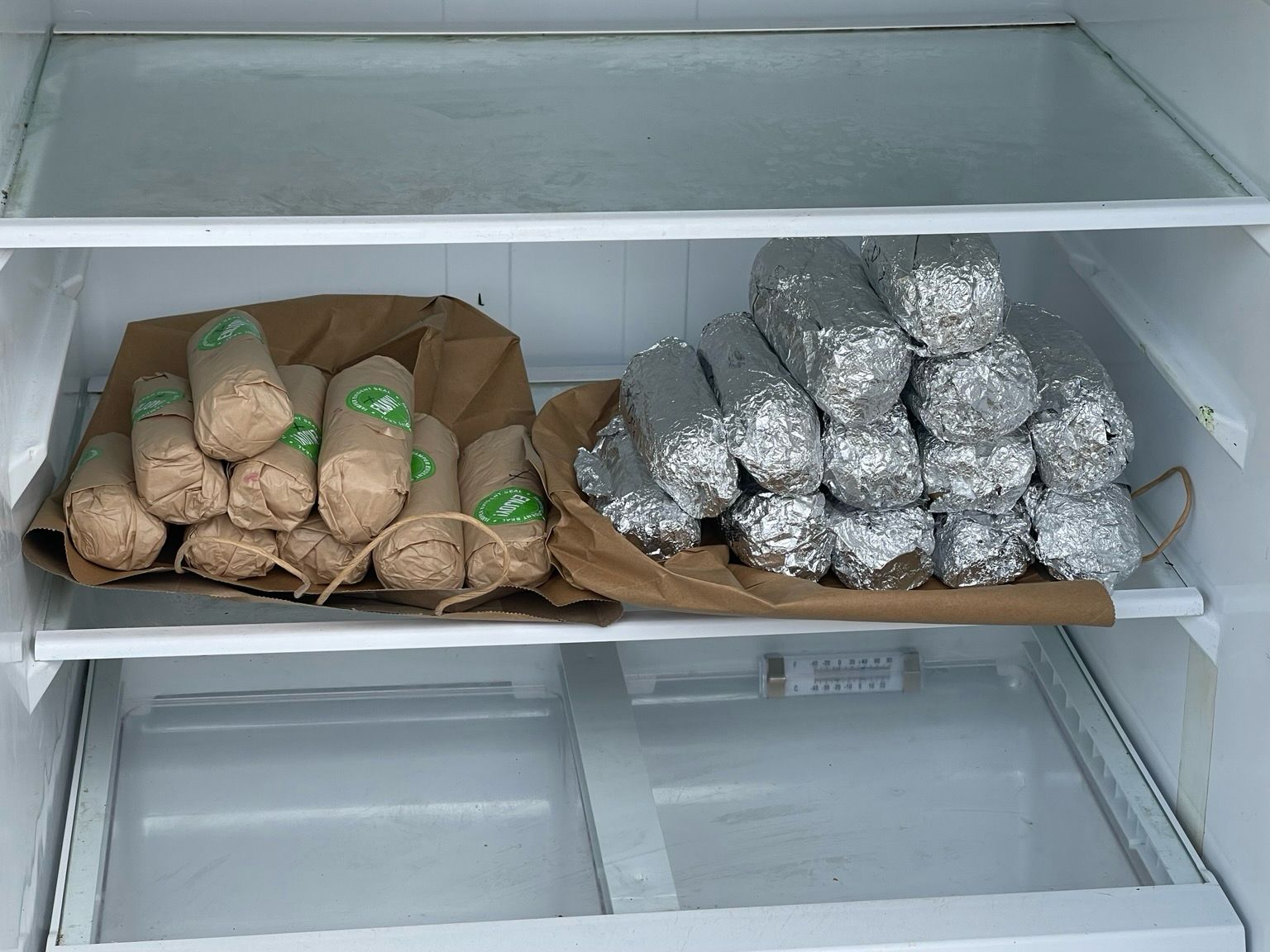 The same sandwiches place in the free fridge. They take up a whole shelf even stacked up on each other. 