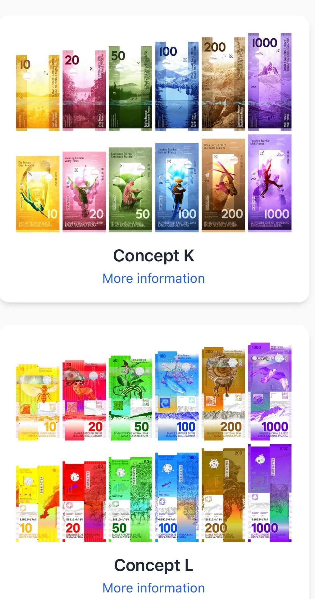 Two more concepts of Swiss Bank notes.