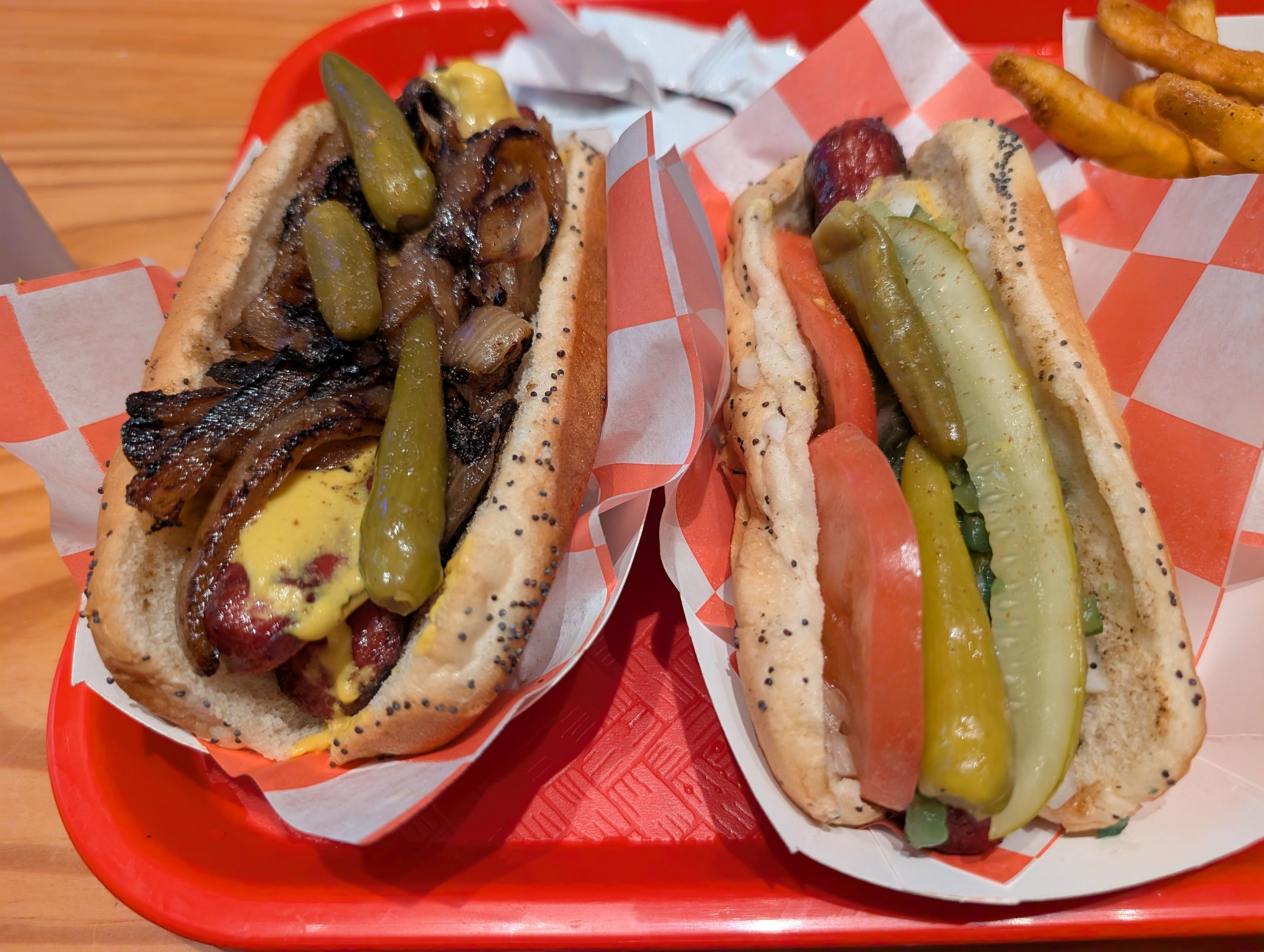 A Maxwell polish and a Chicago dog