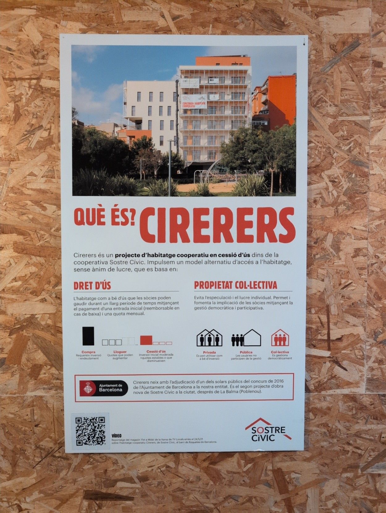 Info graphic panel containing the same info as https://www.sostrecivic.coop/en/projectes/cirerers/