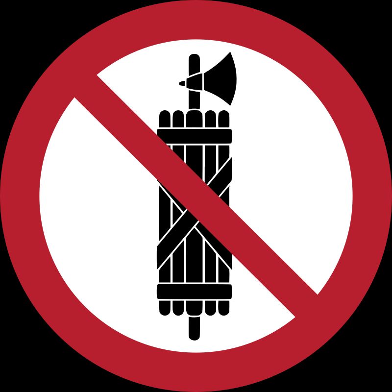 cartello di divieto con un fascio