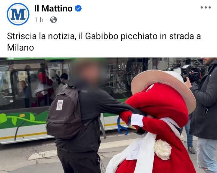 Il  Mattino

Striscia la notizia, il Gabibbo picchiato in strada a
Milano

Foto del gabibbo che prende un gancio destro da uno sconosciuto.
