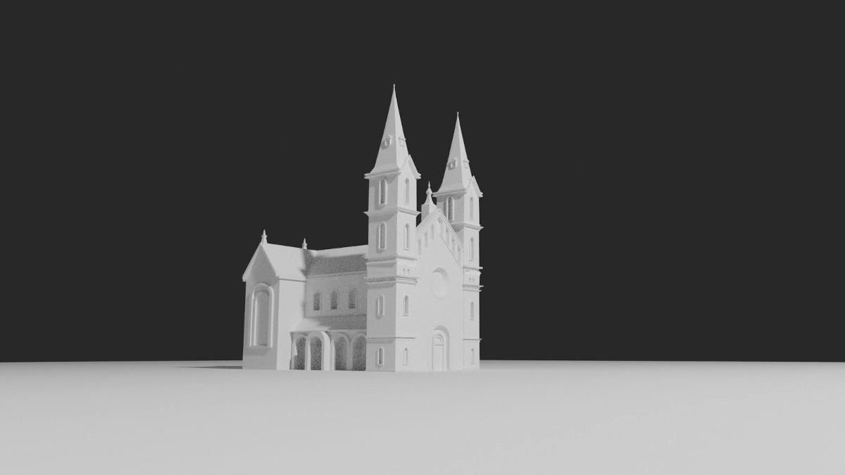 The church I build with Blender/Blender 3D model screenshot.