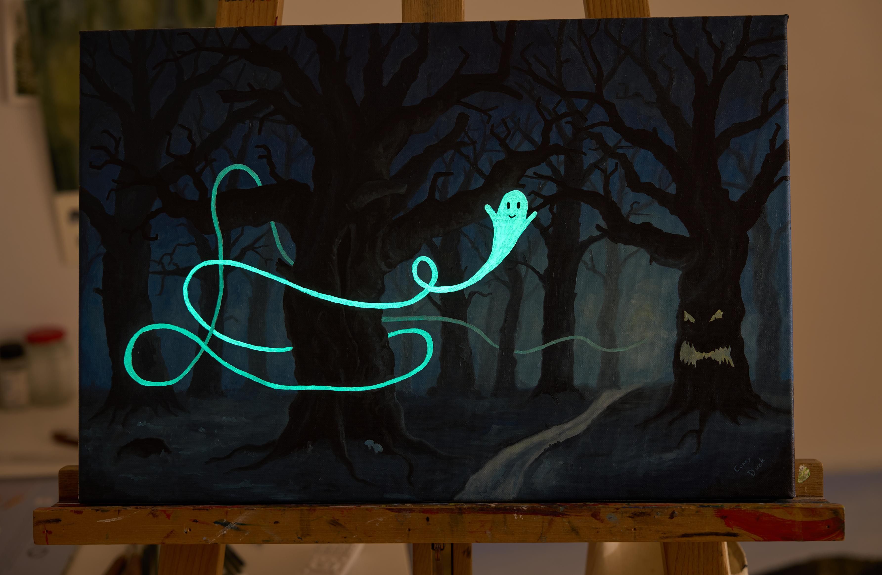 The same oil panting in the dark. The ghost glows.
