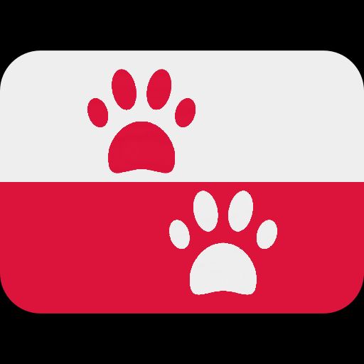 polish flag twitter emoji but with red and white pawprints