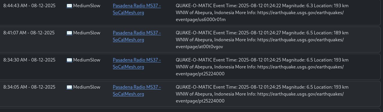 Post of earthquakes 