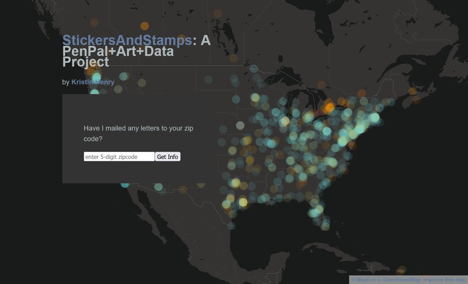 A map of North America, with blurry dots across  it.