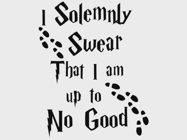 I solemnly swear that I am up to no good.