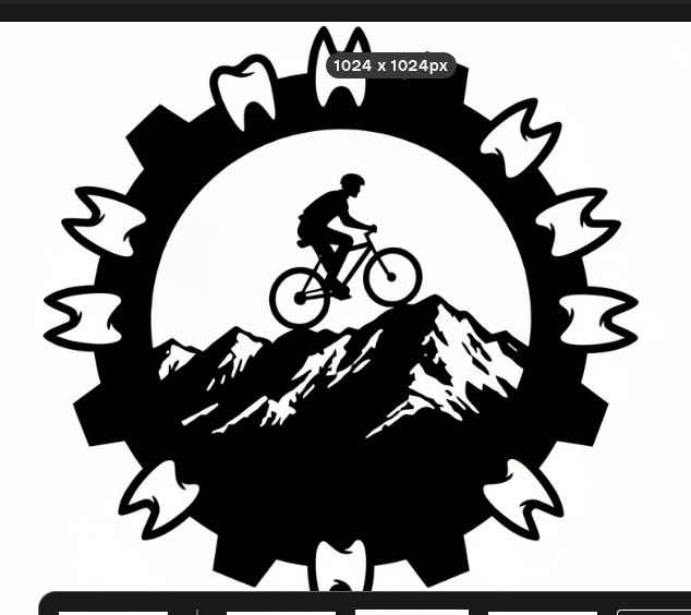 Stessa immagine con dei denti (umani) in mezzo all'ingranaggio.