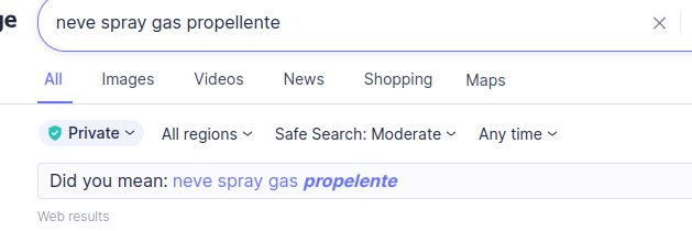 Startpage mi suggerisce di scrivere "propellente" con una L sola e io sono a disagio.