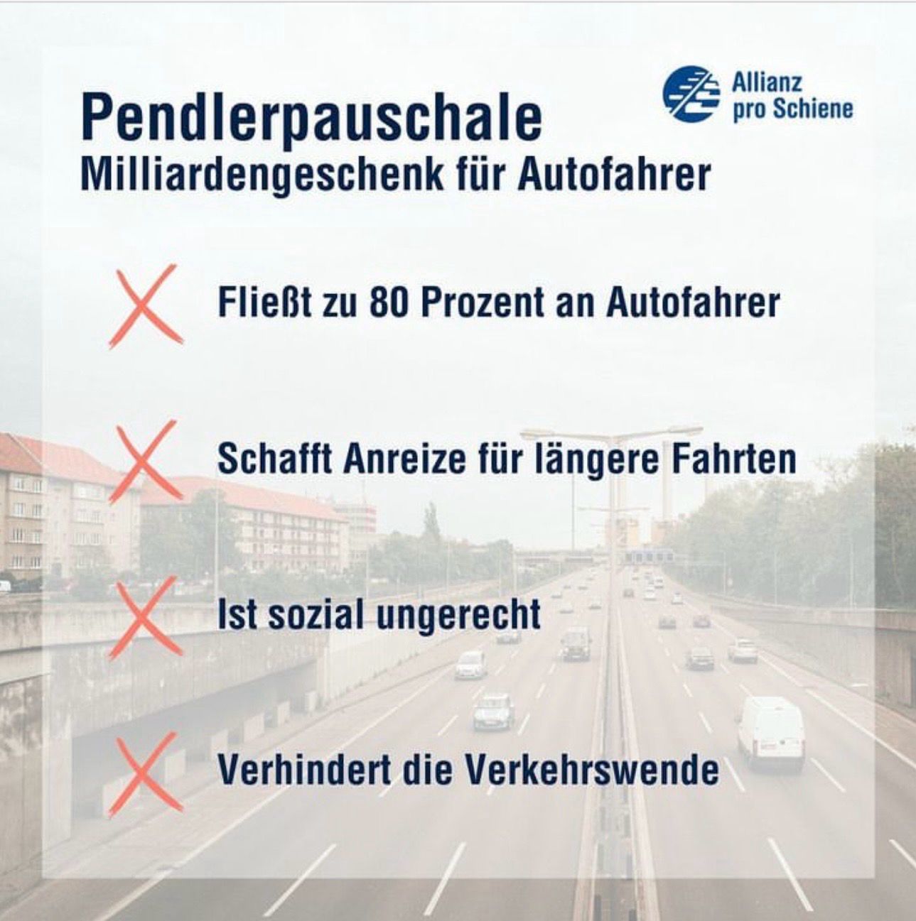 Pendlerpauschale Milliardengeschenk für Autofahrer  - Fließt zu 80 Prozent an Autofahrer - Schafft Anreize für längere Fahrten - Ist sozial ungerecht - Verhindert die Verkehrswende
