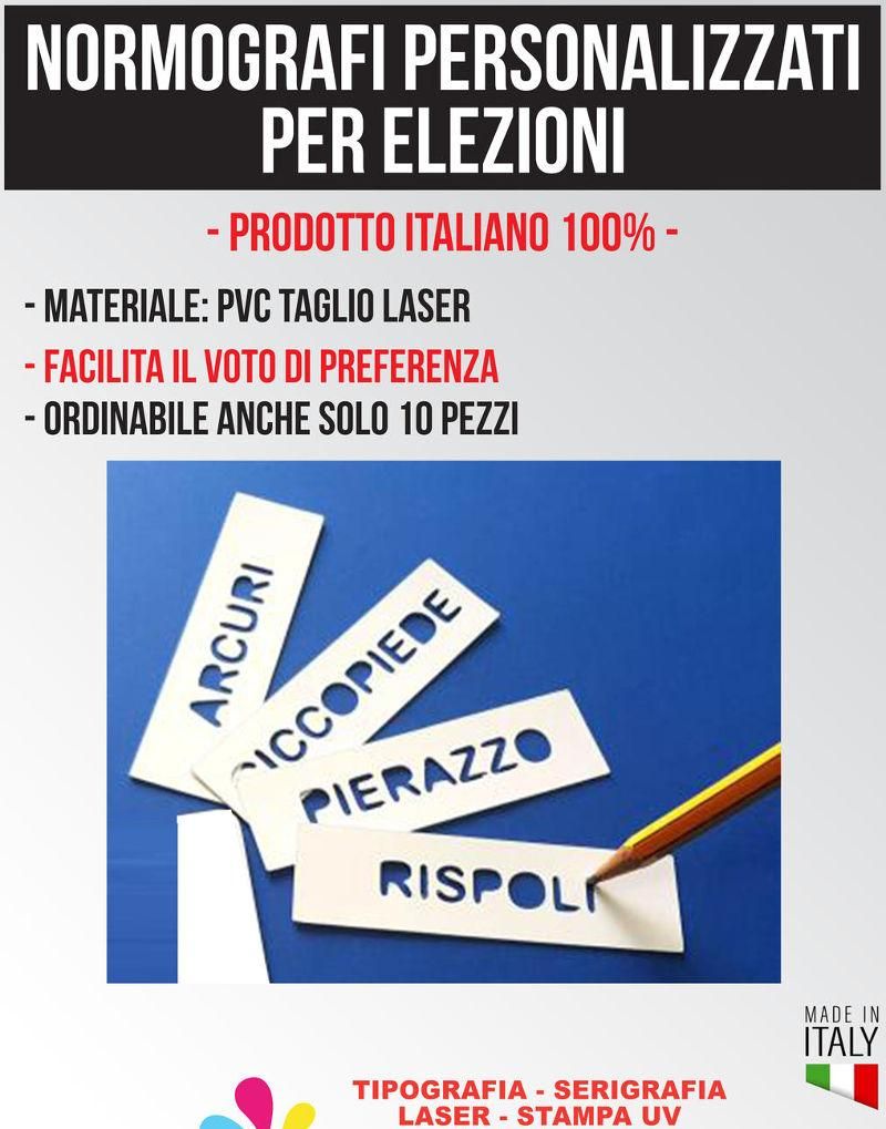 Pubblicità "normografo personalizzato per elezioni", probabilmente per chi ritiene che il proprio elettorato sia analfabeta di ritorno.