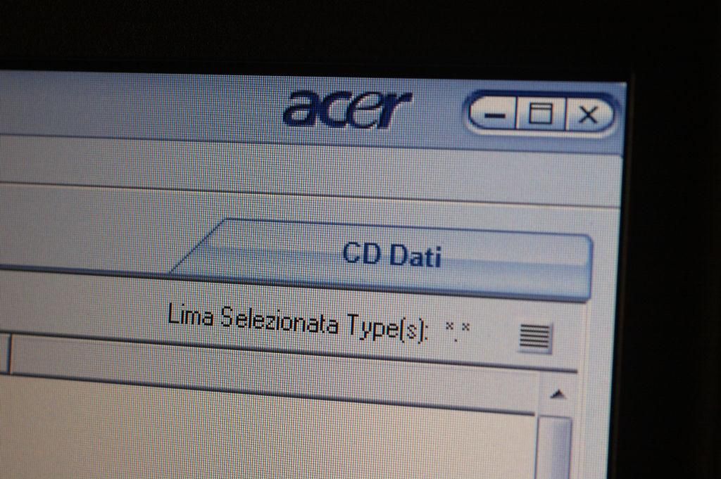 Programma in omaggio con scanner Acer in cui era presente la finestra "Lima selezionata".