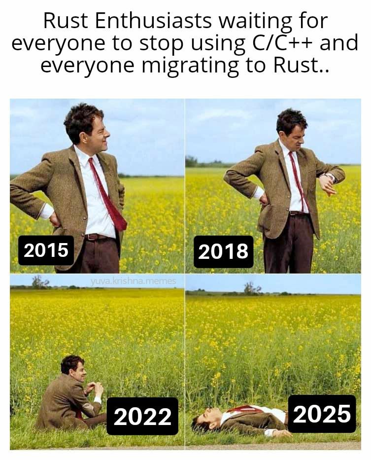 Joke about migrating from C++ to Rust.