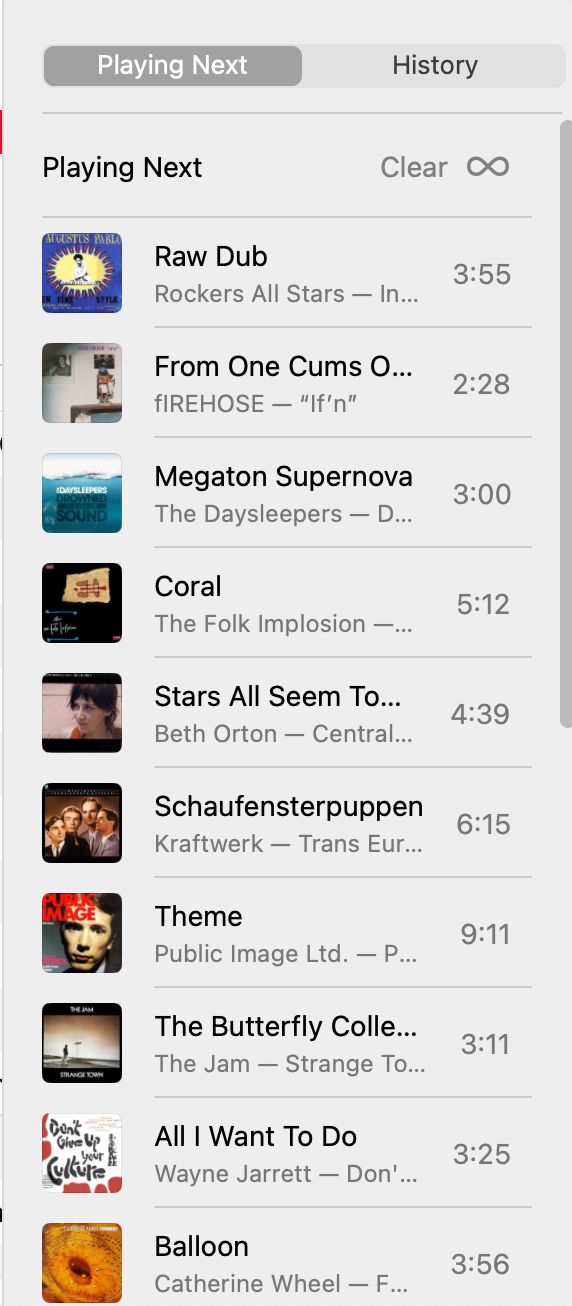 List of songs per the text in this post, in playlist format with album cover thumbnails