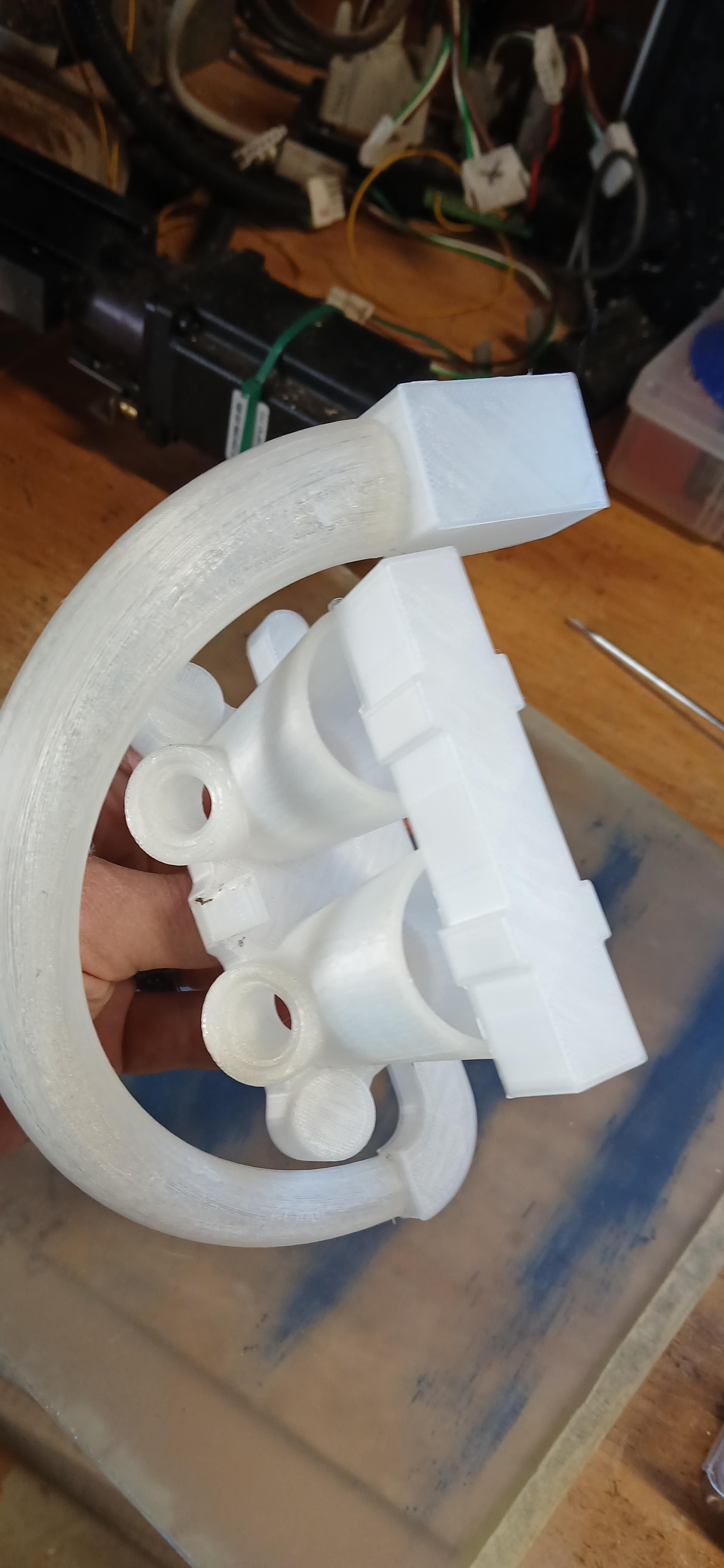 Top view showing the riser and curved sprue/runner