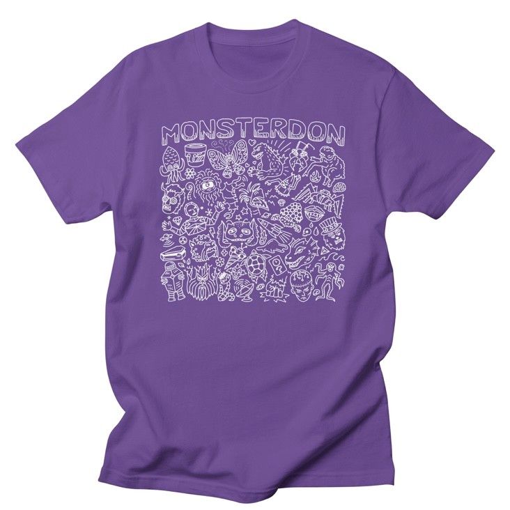 The design in white, on a purple unisex tee