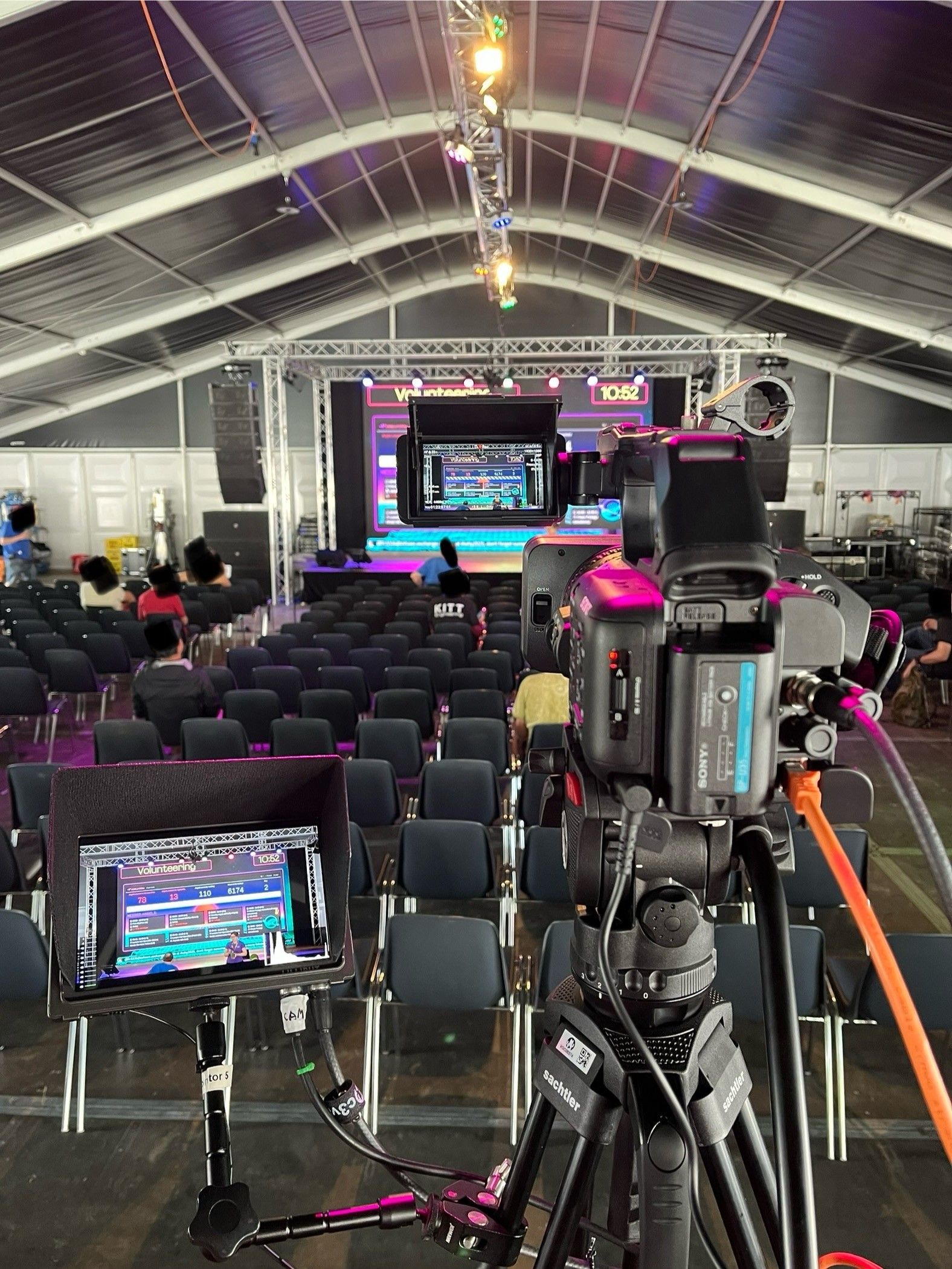 Camera setup in Andromeda lecture hall at WHY2025