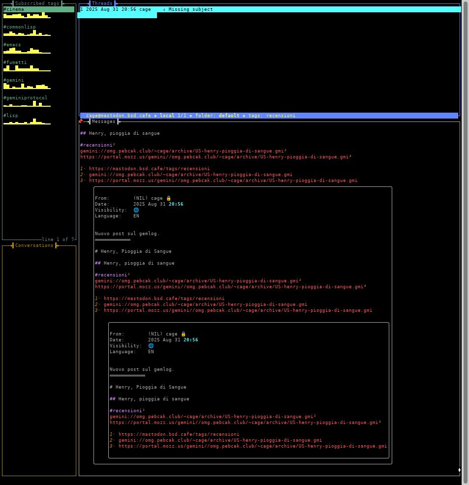 a screenshot of tinmop (a fediverse client) showing quoting post