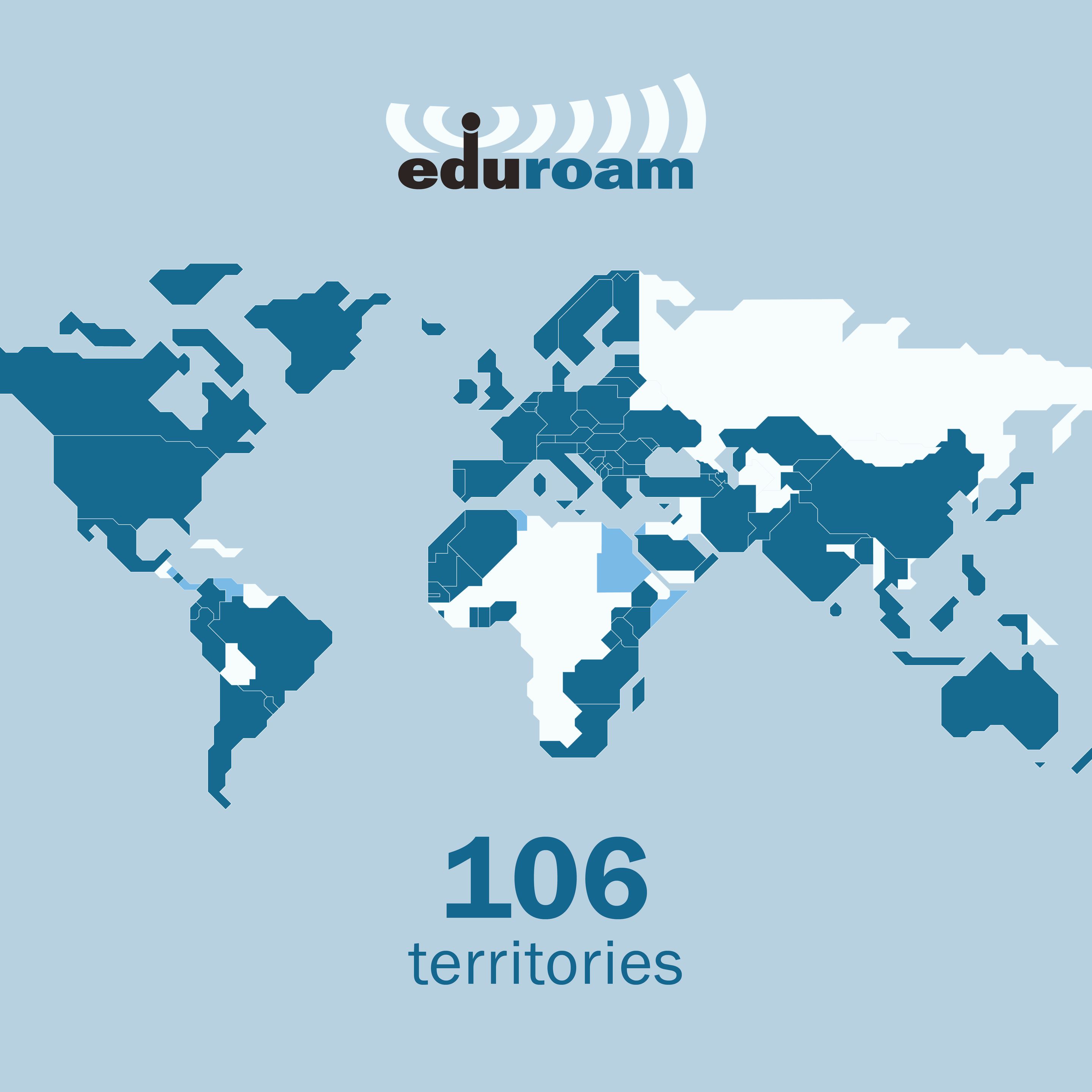 global map of eduroam hotspots