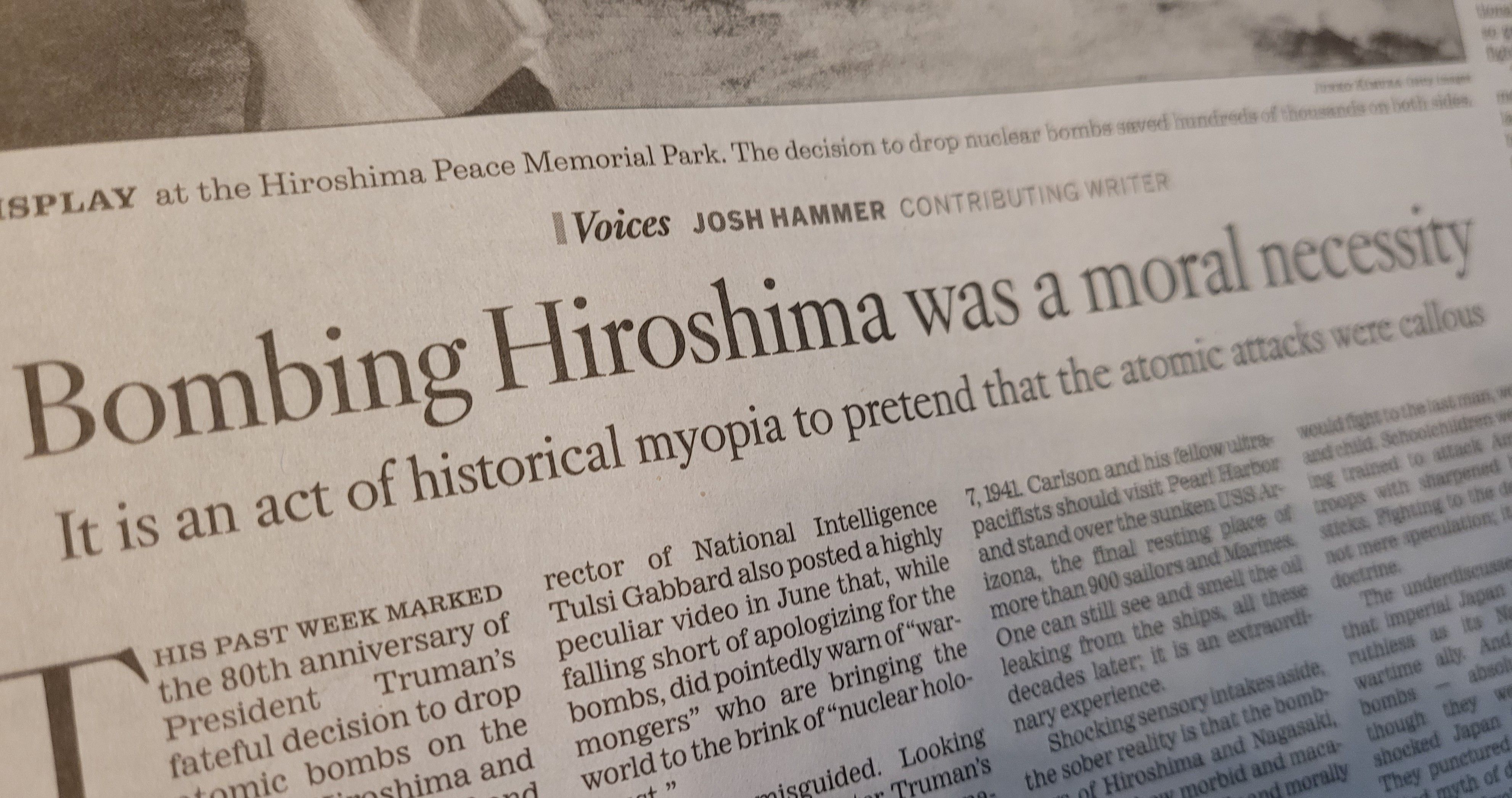 Pro atom bomb editorial 