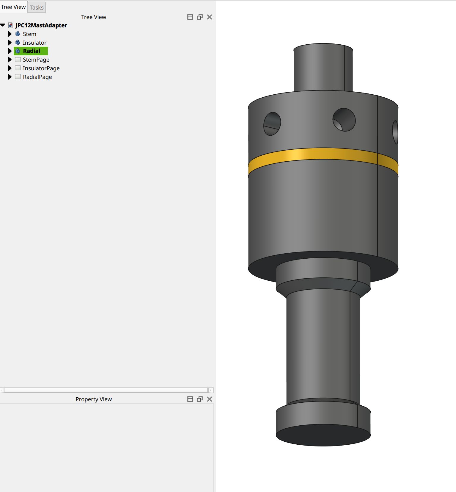 FreeCAD view of complete assembly