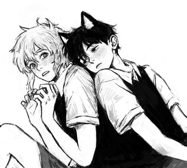 Basil and a catboy sunny