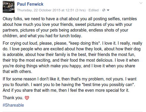 A picture of the original social media post on Facebook in 2015. The text is the same as the first three posts in this thread.