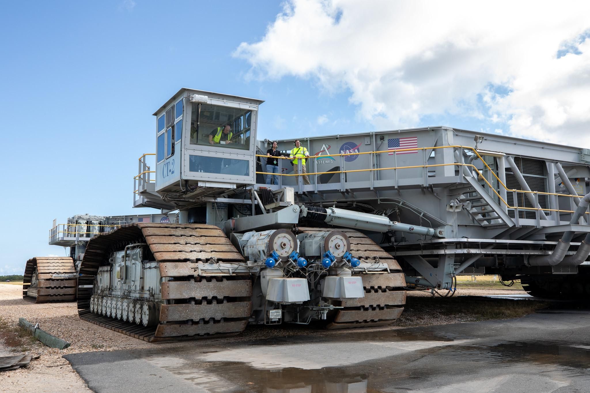 Pic of the NASA’s crawler-transporter 2 near the Vehicle Assembly Building at NASA’s Kennedy Space Center in Florida on Friday, Jan. 9, 2026.

Photo credit: NASA/Ben Smegelsky

https://www.flickr.com/photos/nasakennedy/55041637063/in/album-72157700246421144/