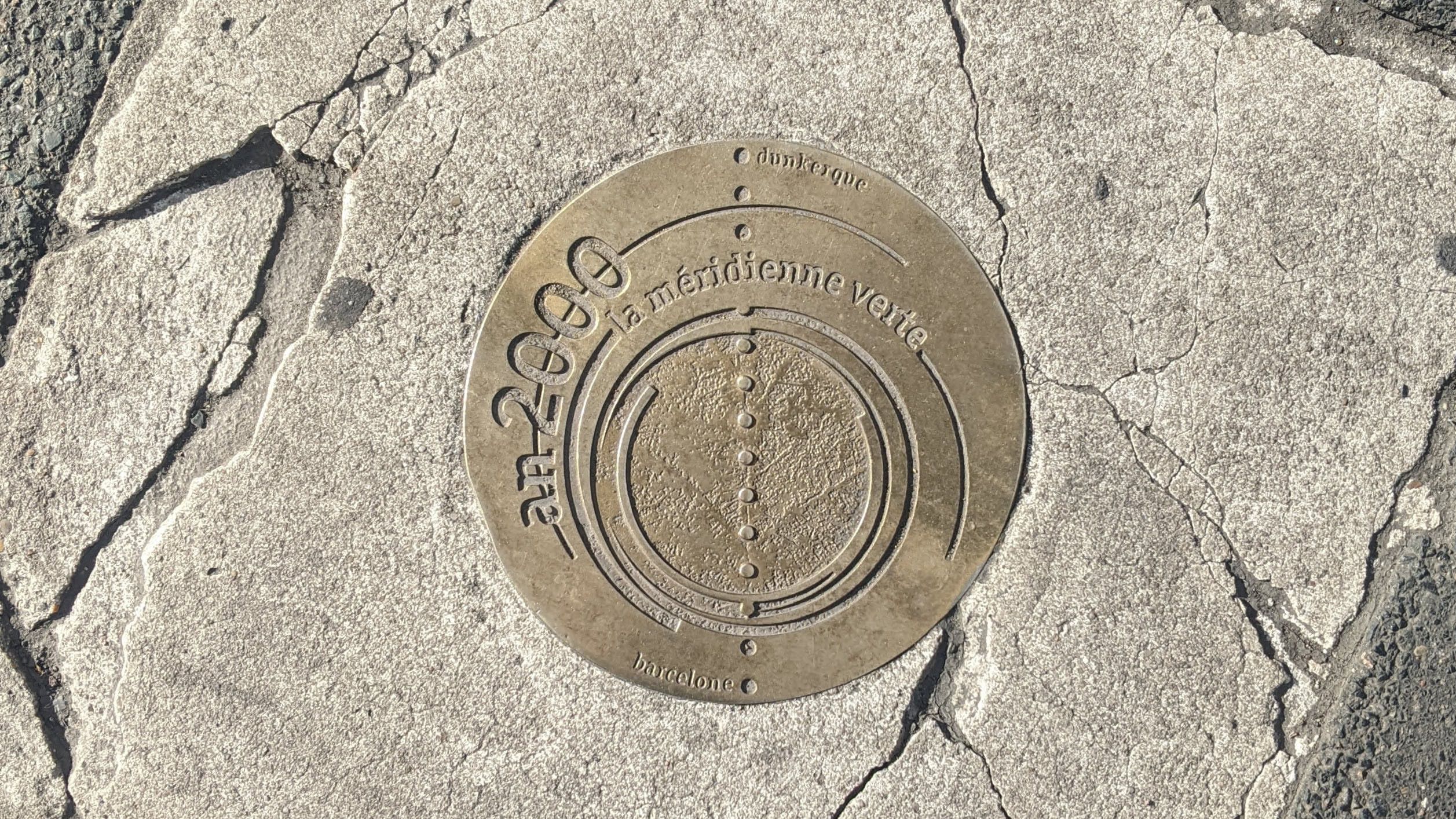 French prime meridian marker, "la meridienne verte", which was in competition with the greenwich observatory