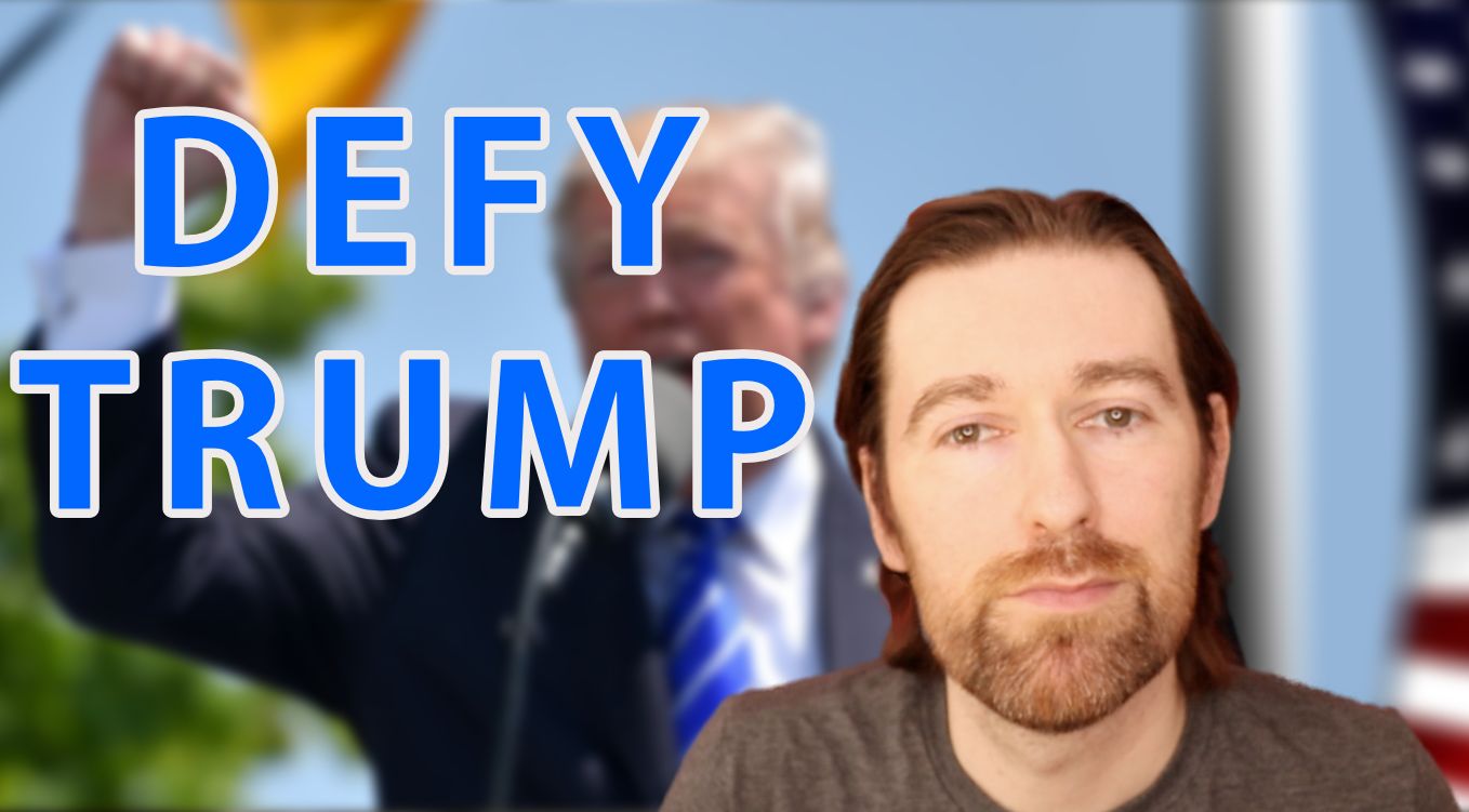 YouTube Thumnail for "More of Trump's Bigoted Restrictions Blocked." with the text Defy Trump. 