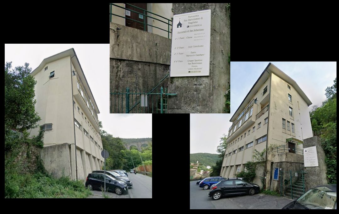 Scorci squallidi della Parrocchia San Bartolomeo di Staglileno, in via Lodi 12 Genova, succursale di San Sebastiano