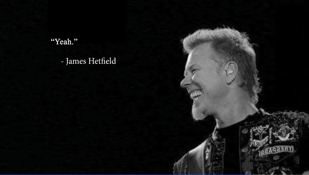 Nella fotografia, James Hetfield, il cantante e chitarrista dei Metallica. 
