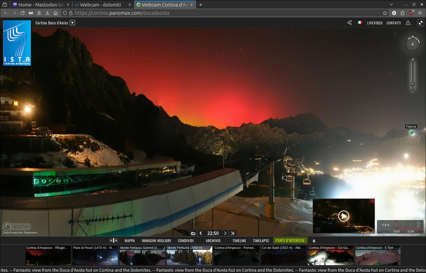 Aurora visibile da Cortina