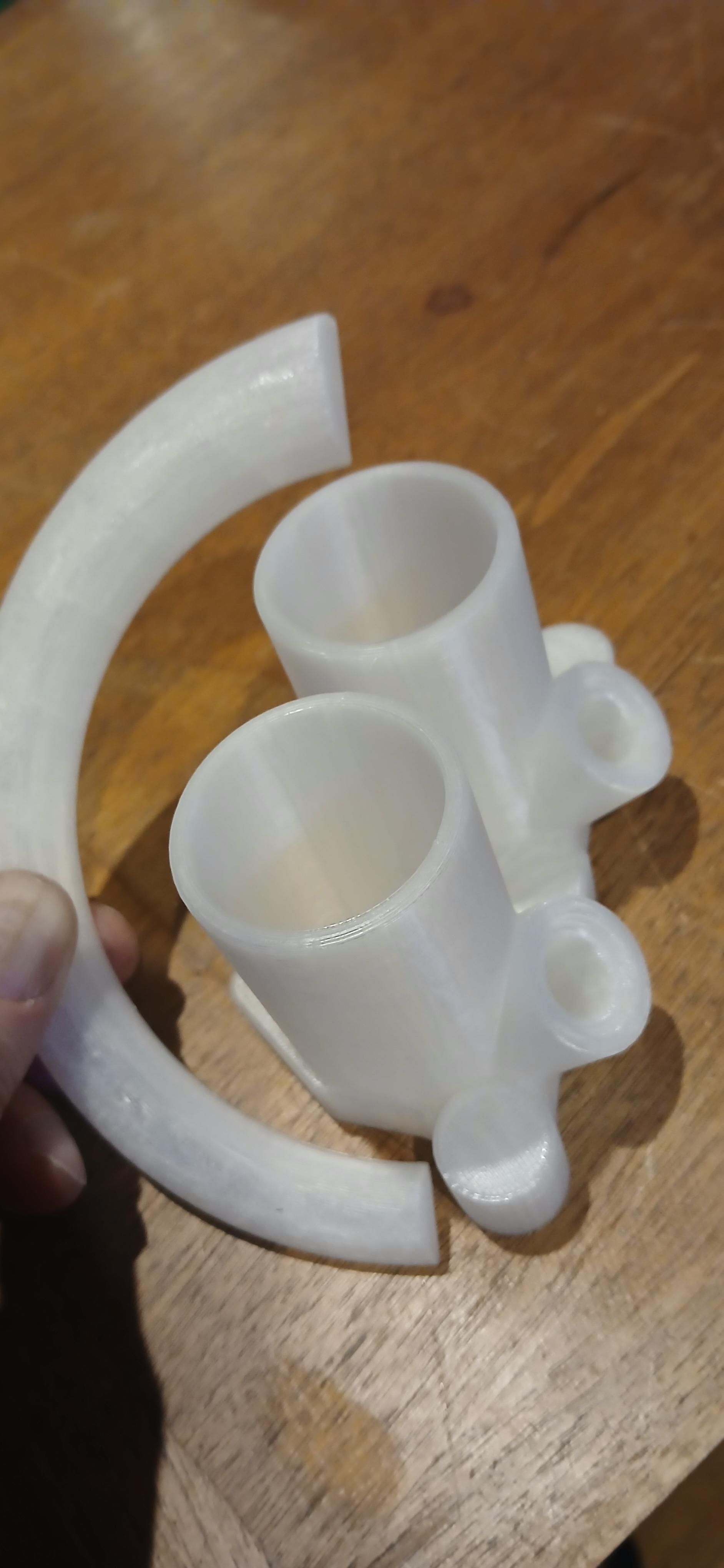 Pla printed mold and curved horn sprue 5% infill