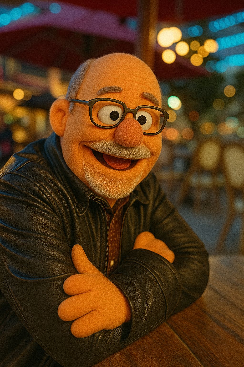 AI-generated image of me in the style of a muppet