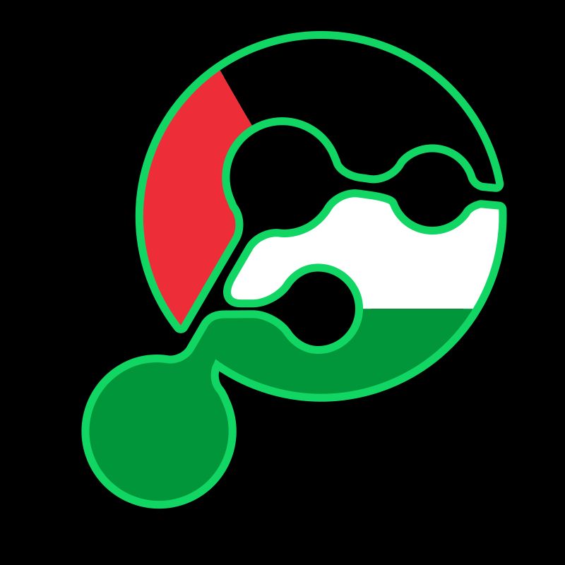 Fedilab logo, with colors of the Palestinian flag