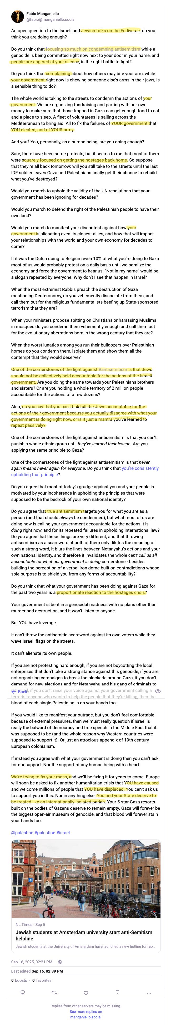 Crazy rant claiming that Israel is the government of all Jews even though half of the world's Jews do not live in Israel.