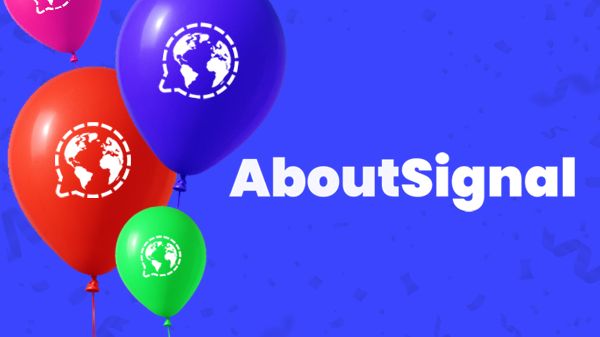 AboutSignal logo with balloons