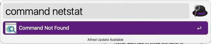Alfred search for a command