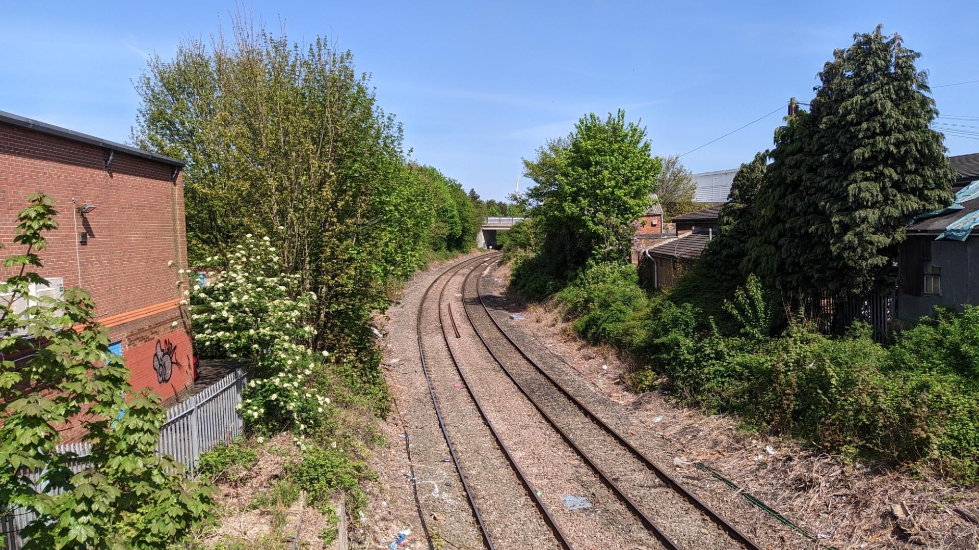 Unused tracks north of Ashington station