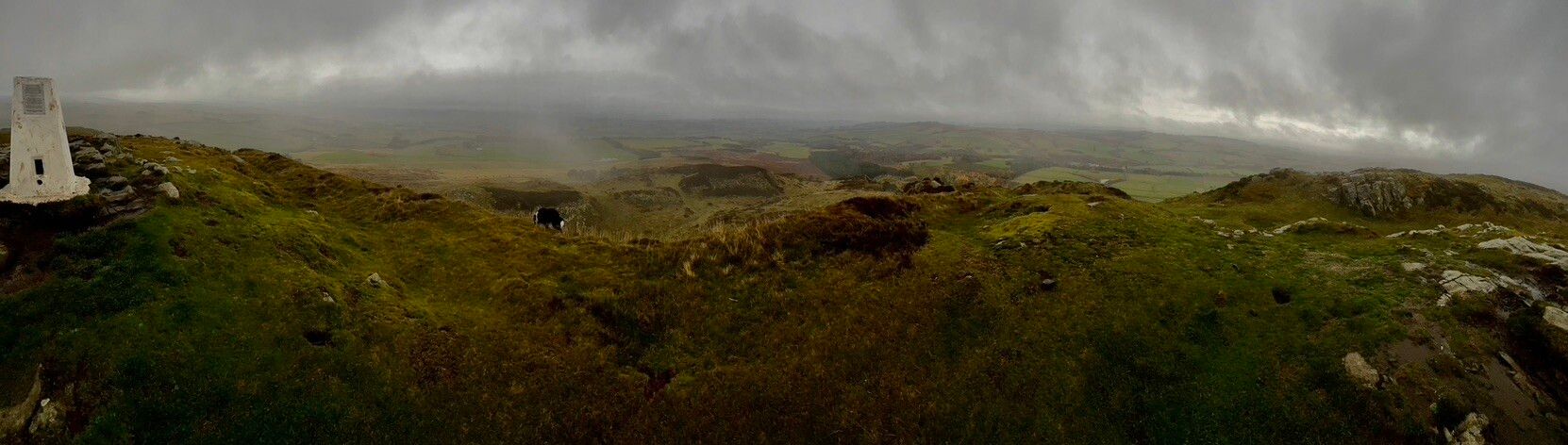 The trig point on Ruberslaw in the Scottish Borders. A braw day for a run.