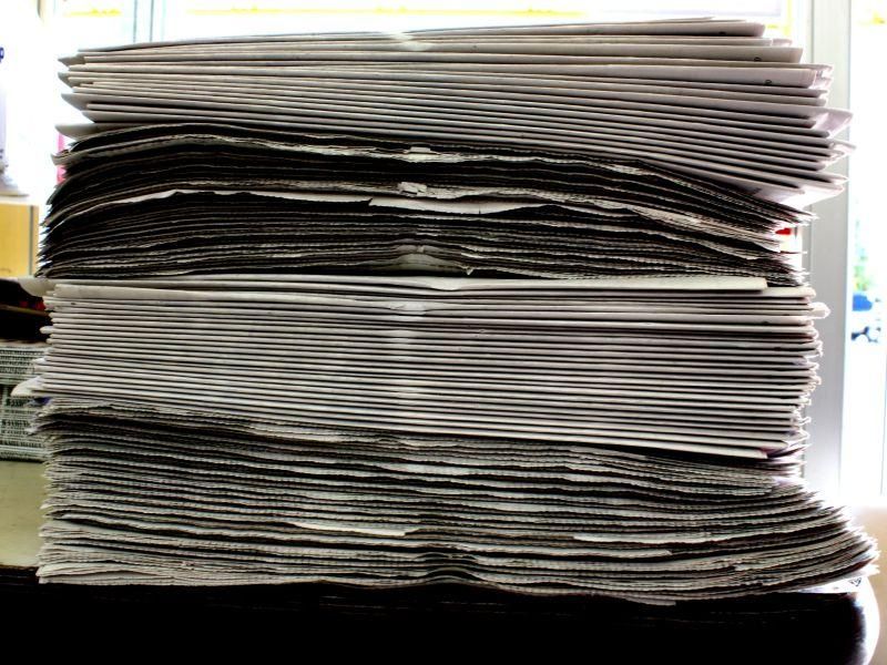 stack of newspapers