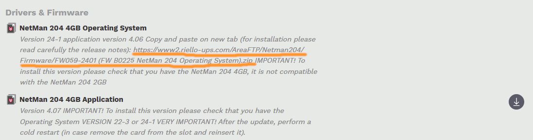 The download page, showing the latest version, which you can't actually download, you have to copy and paste the URL to download it.
The next entry has a download button, like a sensible person would do...